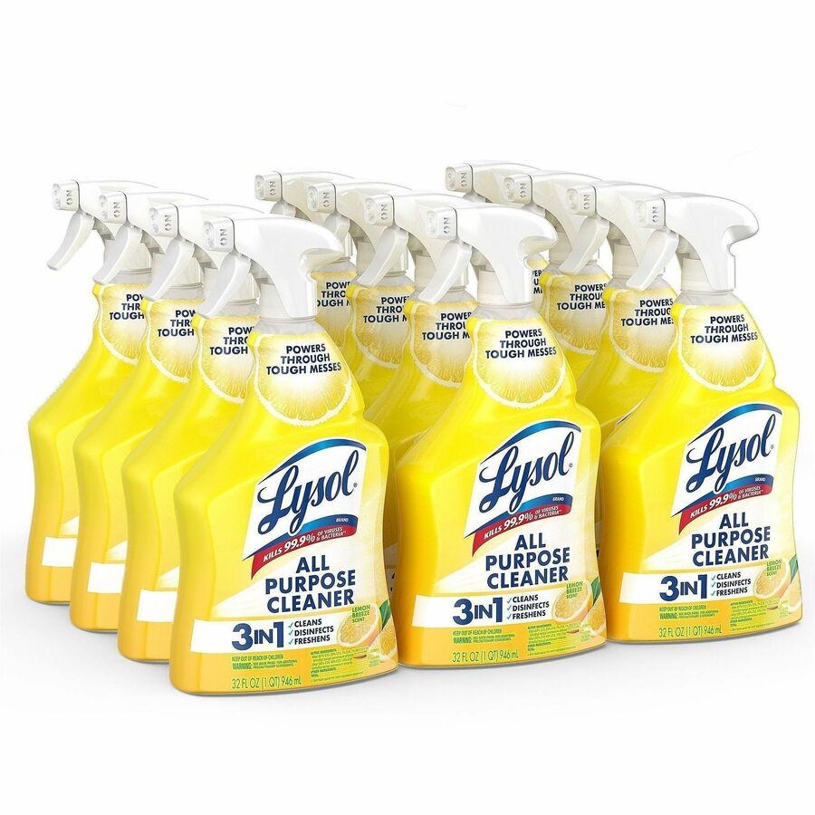 Lysol Ready-to-Use All-Purpose Cleaner, 32 oz Spray Bottle, 12/Carton