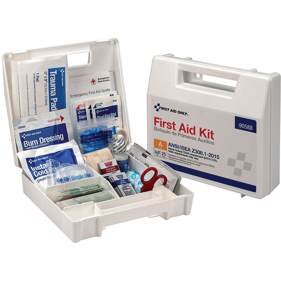 ANSI 25-Person First Aid Kit, 89 Pieces, Plastic Case