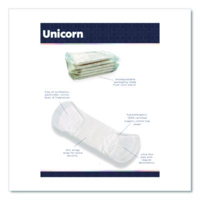 Unicorn Cotton Maxi Pads with Wings, Regular, 240/Case