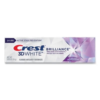 Crest 3D White Brilliance Toothpaste, 0.85oz Tube, 72/case