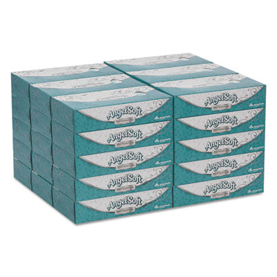 Angel Soft Premium Facial Tissue, 2-Ply, White, Flat Box, 100 Sheets/Box, 30 Boxes
