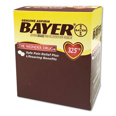 Bayer Aspirin Tablets, Two-Pack, 50 Packs/Box