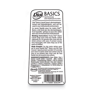 Dial Basics, Liquid Soap, 7.5 oz, 12/cs