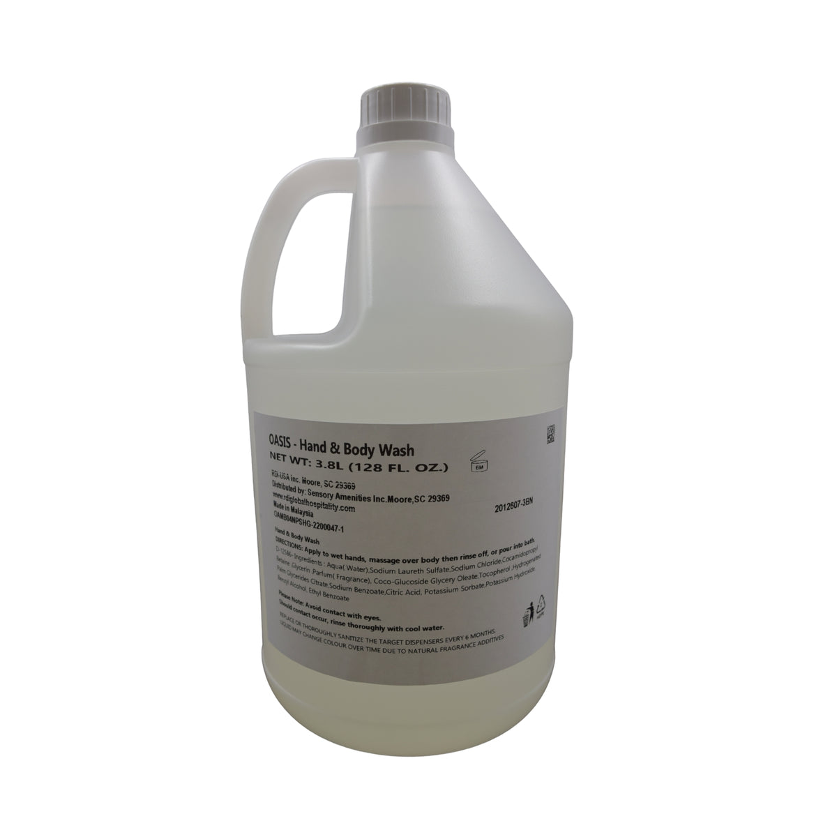 Oasis Shower Gel, Gallon Bottles, 4/Case