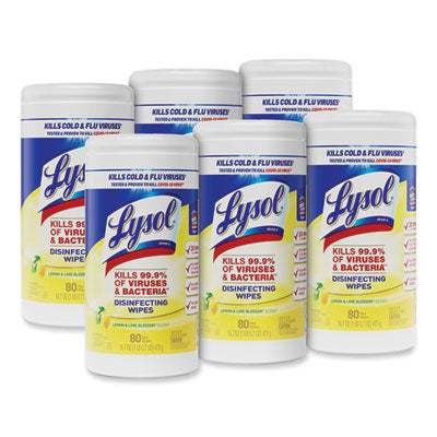 Lysol Sanitizing Wipes, Citrus Scent, 80 count, 6/cs