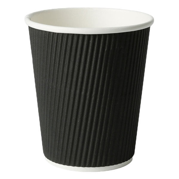 Ripple Cup, Black, Wrapped, 12oz, 900/cs