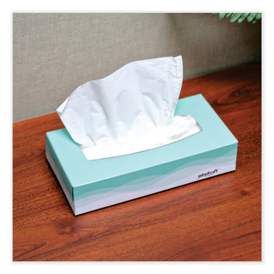 Windsoft Facial Tissue, 2 Ply, White, Flat Pop-Up Box, 100 Sheets/Box, 30 Boxes/Carton
