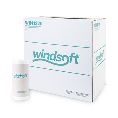 Windsoft Kitchen Roll Towels, 2-Ply, 11 x 8.8, White, 100/Roll, 30 Rolls/Carton