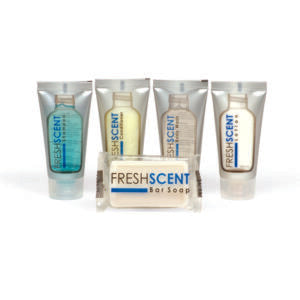 Freshscent shampoo, conditioner, body wash, lotion, and soap assortment