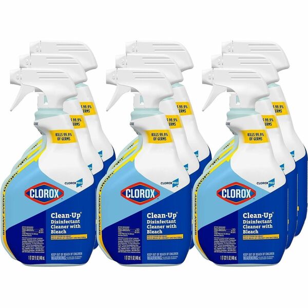 CloroxPro Clean-Up Disinfectant Cleaner with Bleach, 32oz, 9/Carton