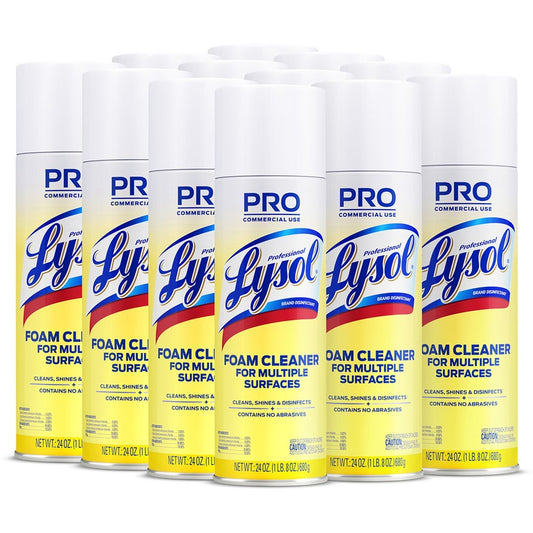 Lysol Pro Disinfectant Foam Cleanser, 24oz, 12/Carton