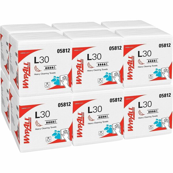 WypAll GeneralClean L30 Heavy Duty Cleaning Towels, 90/Pack, 12/Carton