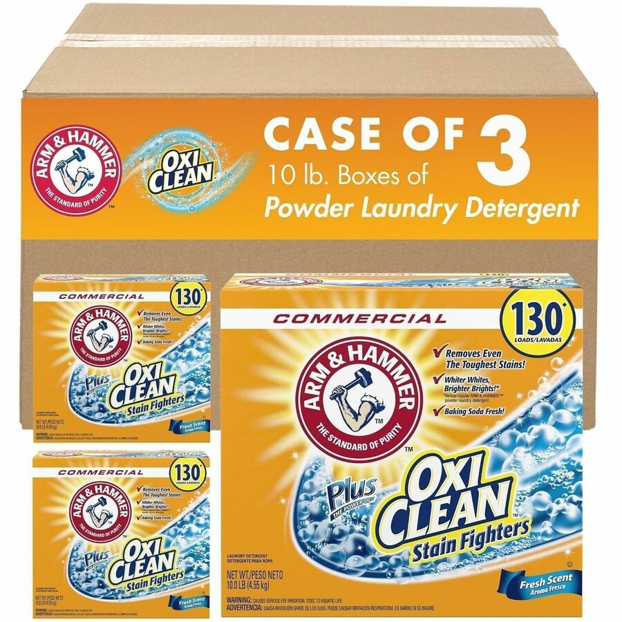 Arm & Hammer Powder Detergent, 10lb, 3/Carton