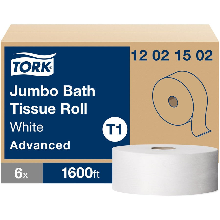 TORK Jumbo Toilet Paper, 2 Ply, 6 Rolls/Carton