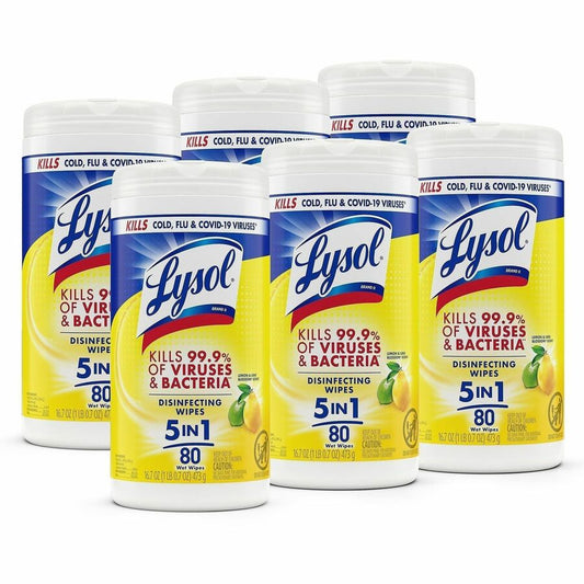 Lysol Sanitizing Wipes, Citrus Scent, 80 count, 6/cs