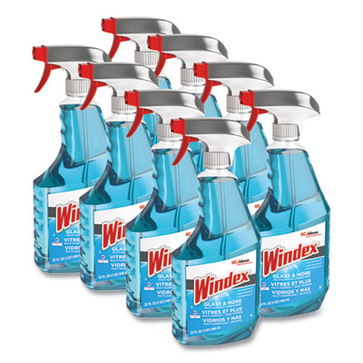 Windex Glass Cleaner, Fresh Scent, 32oz Spray Bottle, 8/cs