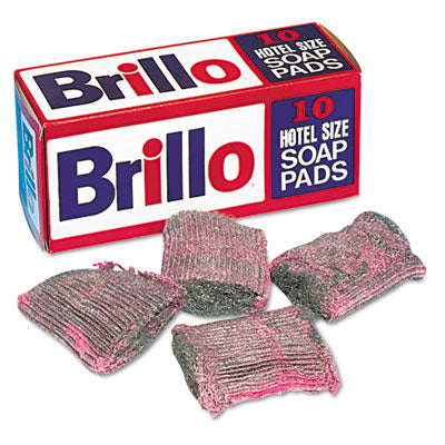 Brillo Hotel Size Steel Wool Soap Pad, 4 x 4,10/Pack, 120/Carton