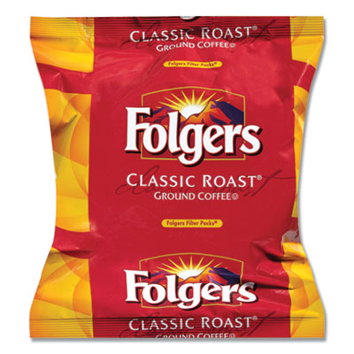 Folgers Regular Coffee Filter Packs, Classic Roast, .9oz, 40/Carton