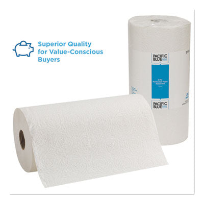 Pacific Blue Select Two-Ply Perforated Paper Kitchen Roll Towels, 2-Ply, 11 x 8.8, White, 85/Roll, 30 Rolls/Carton