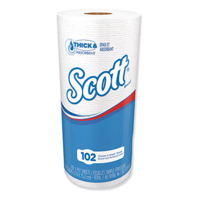 Scott Choose-A-Sheet Mega Kitchen Roll Paper Towels, 1-Ply, 102/Roll, 24/Carton