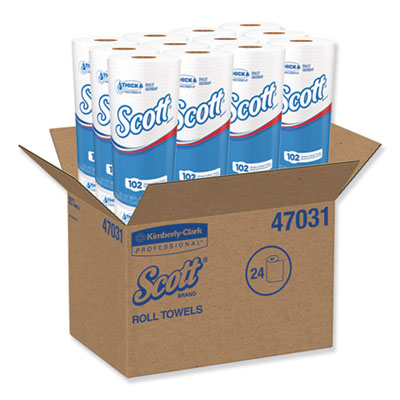 Scott Choose-A-Sheet Mega Kitchen Roll Paper Towels, 1-Ply, 102/Roll, 24/Carton