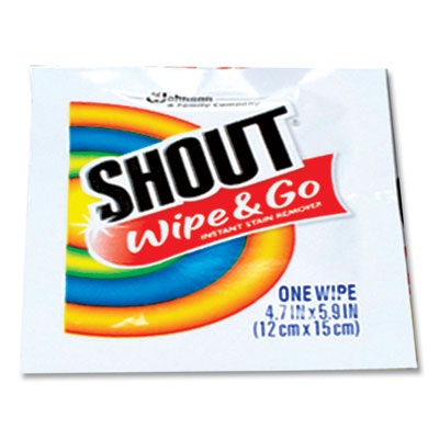 Shout Wipe and Go Instant Stain Remover, 80 Packets/Carton