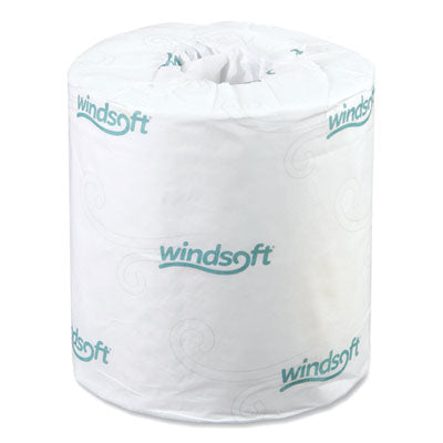 Windsoft Bath Tissue, Septic Safe, Individually Wrapped Rolls, 2-Ply, 500 Sheets/Roll, 48 Rolls/Carton