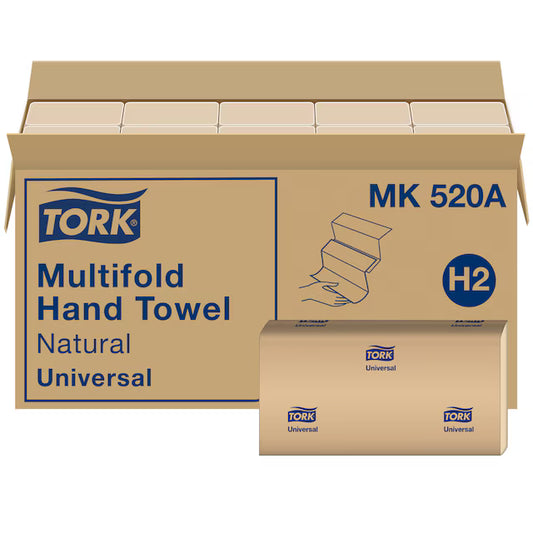 TORK Multifold Paper Towel, Natural, 250 Sheets/Pack, 16 Packs/Carton