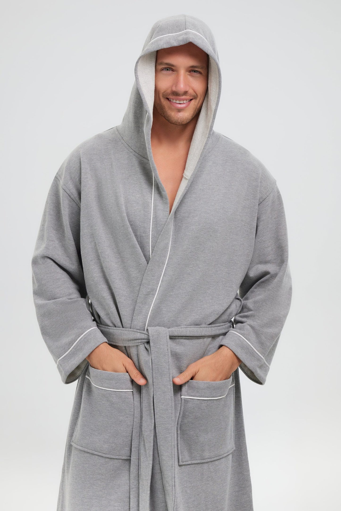 Hooded Gray Sweatshirt Robes